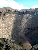 Inside the crater of Vesuvius.