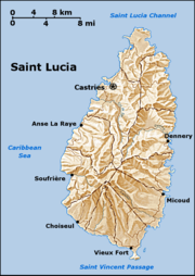 Map of Saint Lucia. See also: Atlas of Saint Lucia