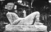 This Toltec-Maya figure of Chac Mool was to influence Moore's sculpture.