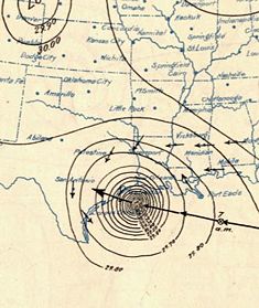 Surface weather analysis of the hurricane on September 8, just before landfall.