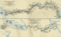 1888 German map of the Panama Canal (includes alternate Nicaragua route)