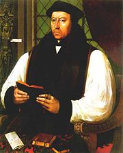 Thomas Cranmer (1489–1556), Henry VIII's Archbishop of Canterbury and principal author of the first and second Books of Common Prayer.