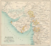 The Saurashtra and Kathiawar regions of Gujarat were home to over two hundred princely states, many with non-contiguous territories, as this map of Baroda shows.