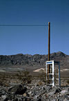 A desert telephone box between Junction and Furnace Creek near the crossroad for Dante's View