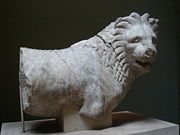 This lion is among the few free-standing sculptures from the Mausoleum at the British Museum