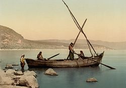 Fisherman in the Sea of Galilee, 1890-1900