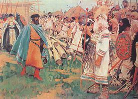 Christians and Pagans, a painting by Sergei Ivanov