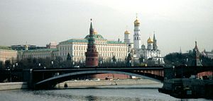 Churches of the Moscow Kremlin, as seen from the Balchug