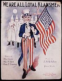 Sheet music to "We Are All Loyal Klansmen," 1923