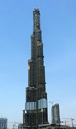 Burj Dubai, the world's tallest building, currently under construction in Dubai