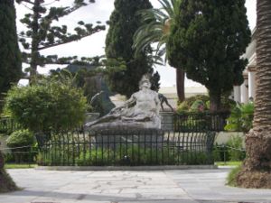 Achilles dying in the gardens of the Achilleion in Corfu