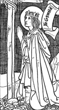 Oswald in The Little Lives of the Saints, illustrated by Charles Robinson in 1904.