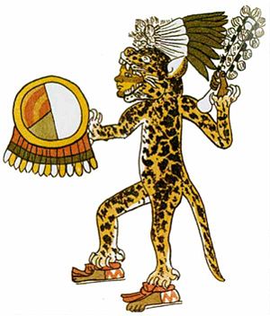 Jaguar warrior, from the Codex Magliabechiano