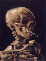 Skull with a Burning Cigarette , oil on canvas, 1885.