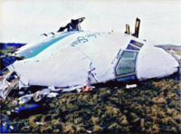 The wreckage of Pan Am Flight 103