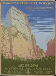 1938 poster of Zion National Park