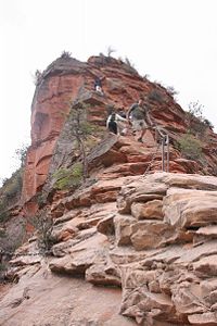 The final ascent at the Top of the Angels Landing Trail