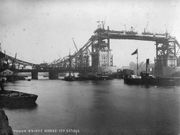 Tower Bridge under construction, 1892