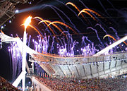 The Olympic Flame during the Opening Ceremony of the 2004 Summer Olympics, held in Athens.