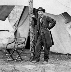 General Grant at Cold Harbor, photographed by Mathew Brady in 1864