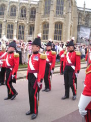Military Knights of Windsor in the procession to the Garter Service.