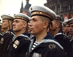 Soviet sailors on the Victory Parade in 1945