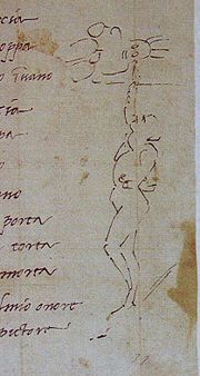 The illustration accompanying Michelangelo's sonnet.