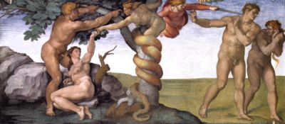 The Downfall of Adam and Eve and their Expulsion from the Garden of Eden.