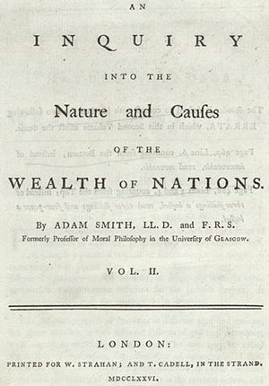 Wealth of Nations is widely considered to be the first modern work in the field of economics.