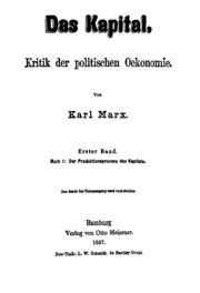 The title page of the first edition of Capital in German