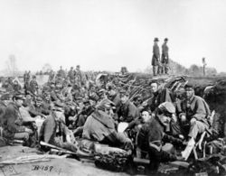 For ten months from 1864 to 1865, Union soldiers laid siege against Confederate positions in the siege at Petersburg, Virginia during the American Civil War.