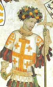 Godefroy de Bouillon, a French knight, leader of the First Crusade and founder of the Kingdom of Jerusalem.