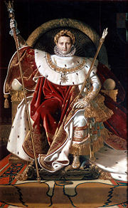 Napoleon on his Imperial throne, by Jean Auguste Dominique Ingres