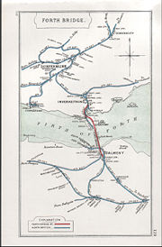 Historic Map of railways around the bridge