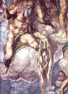 Detail of The Last Judgment by Michelangelo