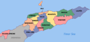 Map of the districts of East Timor.