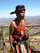 Indigenous Timorese in traditional dress.