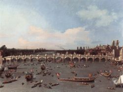The first Westminster Bridge as painted by Canaletto in 1746.