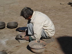Handwork pottery in Kathmandu, Nepal.