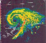 Tropical Storm Allison with an eye-like feature over Mississippi