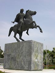 The statue of Alexander the Great in Thessaloniki sea front