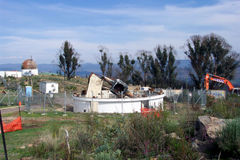 Remains of a telescope dome at Mount Stromlo Observatory after the 2003 Canberra bushfires