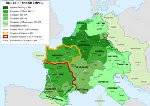 Territorial situation of the Frankish Empire, AD 481–814.