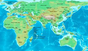Eastern Hemisphere at the end of the 1st century AD.