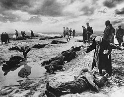 Nazi massacre in Kerch, 1942. The Soviet Union lost around 27 million people during the war, about half of all World War II casualties.