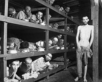 Slave laborers at the Buchenwald concentration camp.