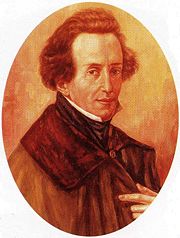 A portrait by Gustav Zerner of Felix Mendelssohn.