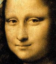 Detail of Leonardo da Vinci's Mona Lisa, showing the painting technique of sfumato