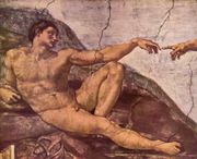 Adam. Detail from Michelangelo's fresco in the Capella Sistina (1511)
