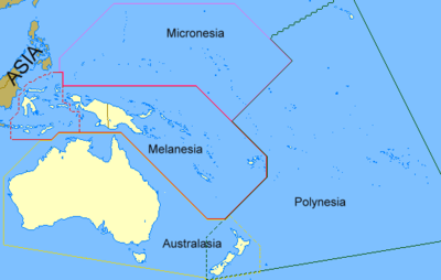 Regions of Oceania.